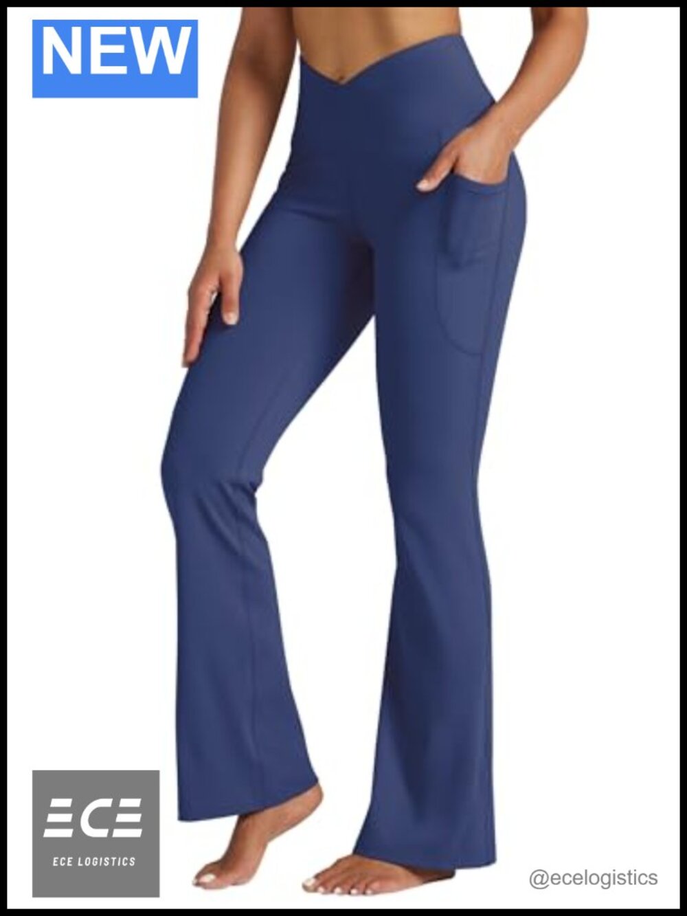 Women's Flare Leggings Crossover High Waist Bootcut Yoga Pants with Pockets